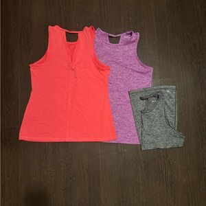 Ideology Athletic Tank Tops Bundle Set - Hot Pink, Purple Gray & Blue